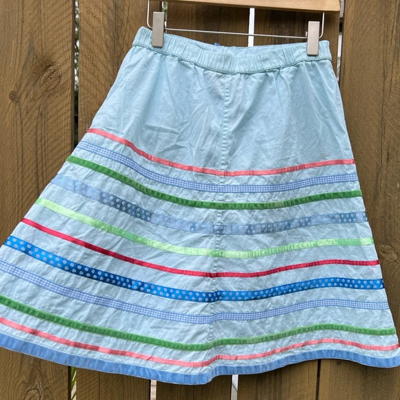 Mini Boden Light Blue Cotton Ribbon Skirt Girls Size 11-12Y - Picture 5 of 5